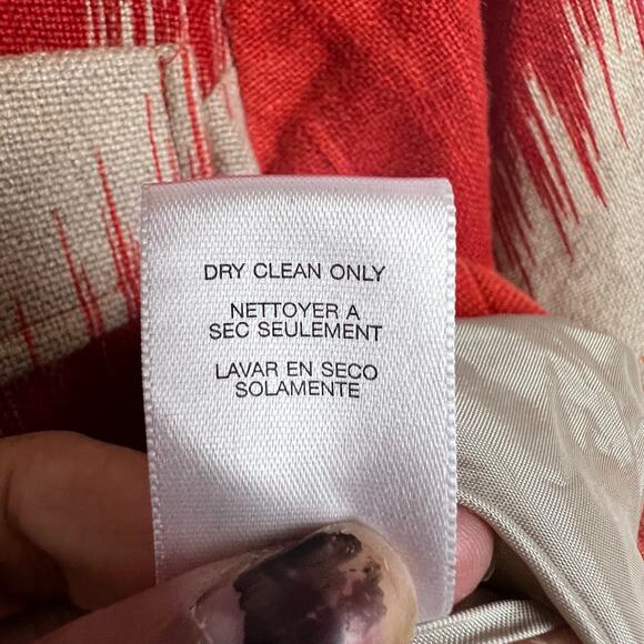 Michael Kors Women's Cropped Jacket Size Small 100% Linen Orange/Tan Blazer - Picture 8 of 8